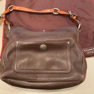 Coach Brown Pebbled Leather Shoulder Bag